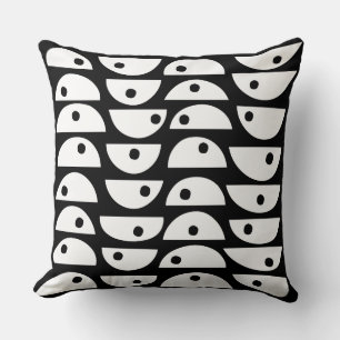 Abstract 220816 - White on Black Throw Pillow