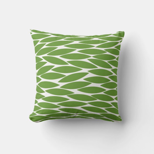 Abstract 250713 - Avocado Green on White Throw Pillow (Front)