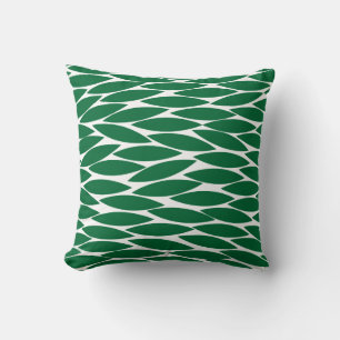 Abstract 250713 - Forest Green on White Throw Pillow