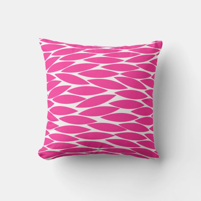 Abstract 250713 - Hot Pink on White Throw Pillow (Front)
