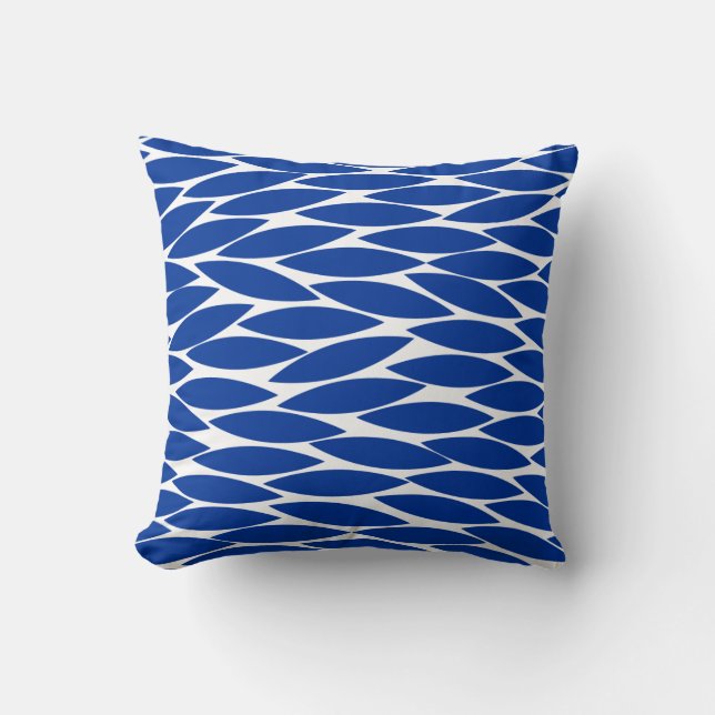 Abstract 250713 - Navy Blue on White Throw Pillow (Front)