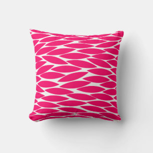 Abstract 250713 - Neon Red on White Throw Pillow