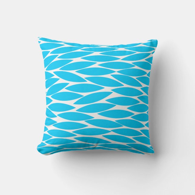 Abstract 250713 - Sky Blue on White Throw Pillow (Front)