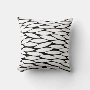 Abstract 250713 - White on Black Throw Pillow