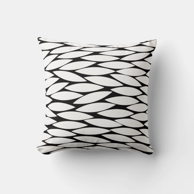 Abstract 250713 - White on Black Throw Pillow (Front)