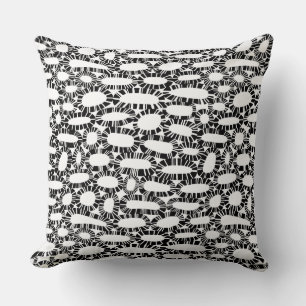 Abstract 250923 - Black on White Throw Pillow