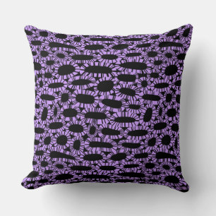 Abstract 250923 - Easter Purple on Black Throw Pillow