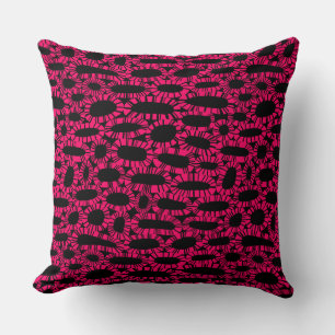Abstract 250923 - Neon Red on Black Throw Pillow