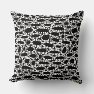 Abstract 250923 - White on Black Throw Pillow