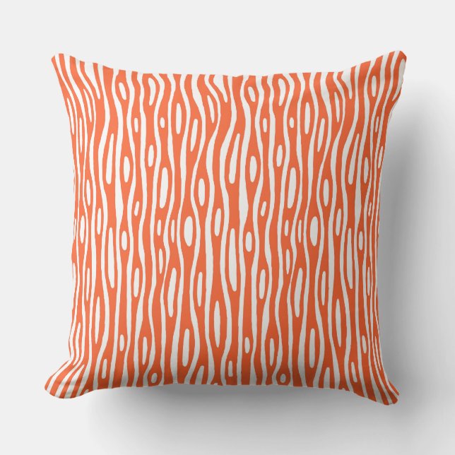 Abstract 280314 - Autumn Orange on White Throw Pillow (Front)