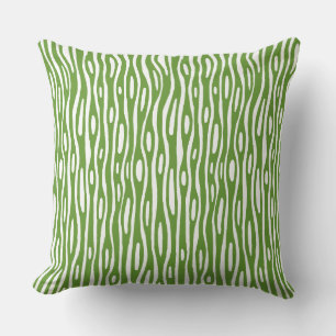 Abstract 280314 - Avocado Green on White Throw Pillow