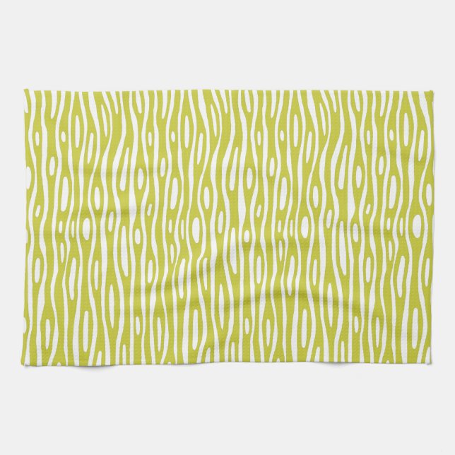 Abstract 280314 - Banana Yellow on White Kitchen Towel (Horizontal)