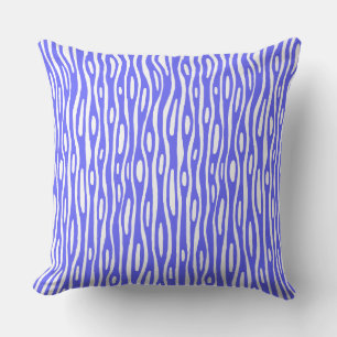 Abstract 280314 - Electric Blue on White Throw Pillow