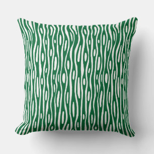 Abstract 280314 - Forest Green on White Throw Pillow