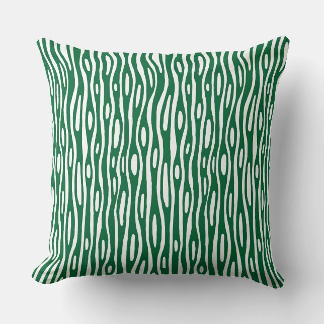 Abstract 280314 - Forest Green on White Throw Pillow (Front)