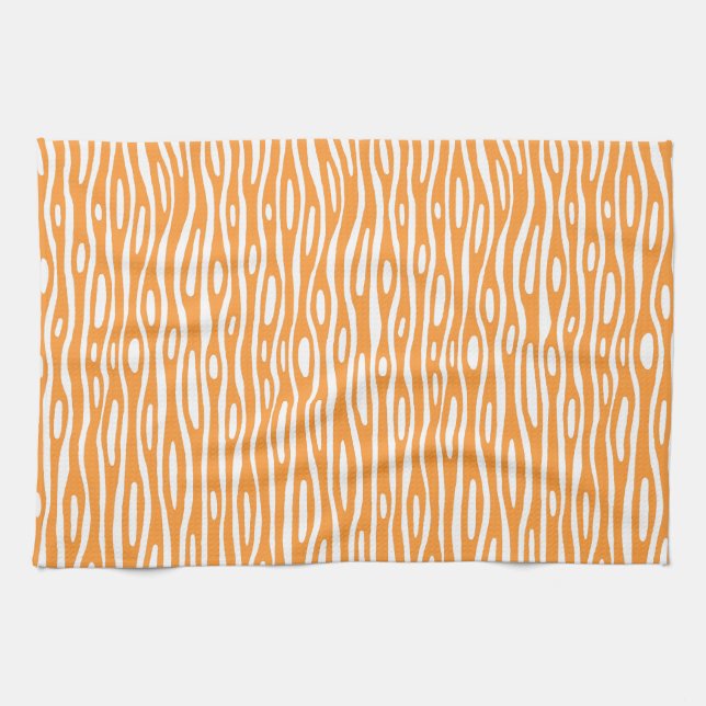 Abstract 280314 - Light Orange on White Kitchen Towel (Horizontal)
