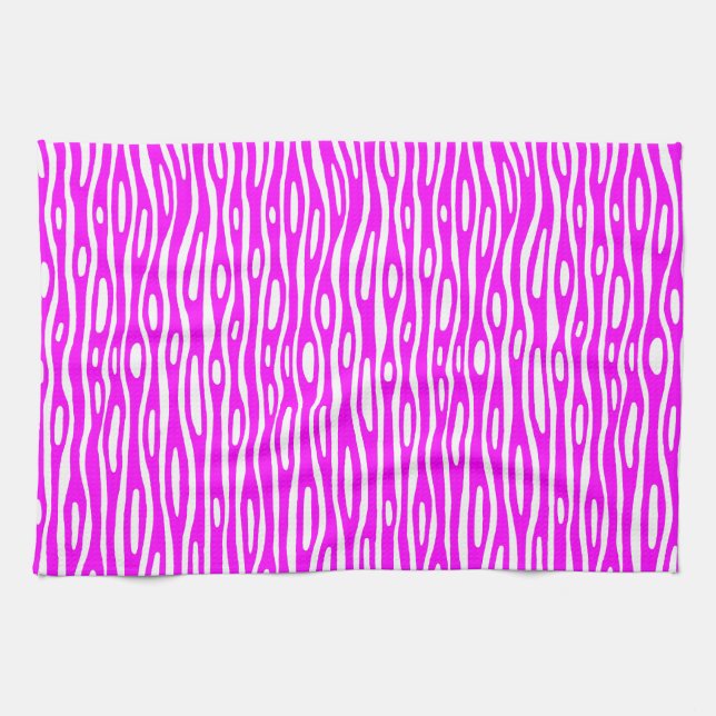 Abstract 280314 - Magenta on White Kitchen Towel (Horizontal)