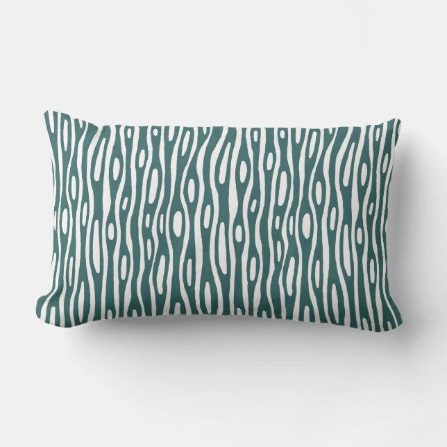 Abstract 280314 - Moss Green on White Lumbar Pillow (Front)
