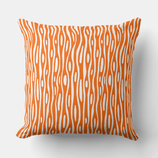 Abstract 280314 - Orange on White Throw Pillow (Front)