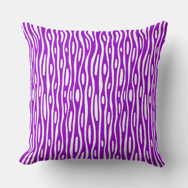 Abstract 280314 - Purple on White Throw Pillow (Front)