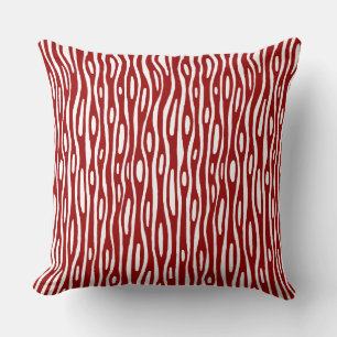 Abstract 280314 - Ruby Red on White Throw Pillow