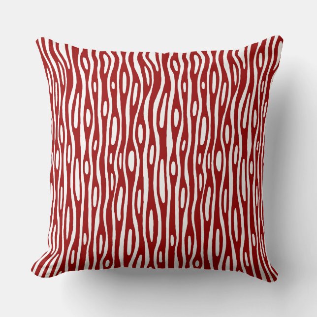Abstract 280314 - Ruby Red on White Throw Pillow (Front)