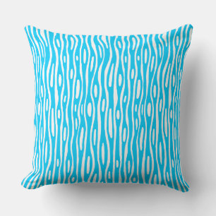 Abstract 280314 - Sky Blue on White Throw Pillow
