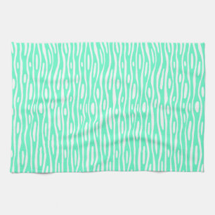 Abstract 280314 - Turquoise on White Kitchen Towel