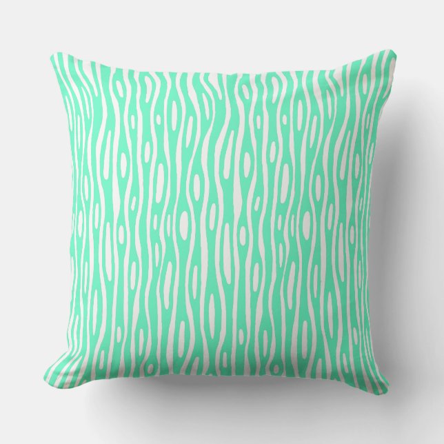 Abstract 280314 - Turquoise on White Throw Pillow (Front)