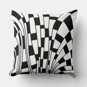 Abstract 290417 - Black on White Throw Pillow