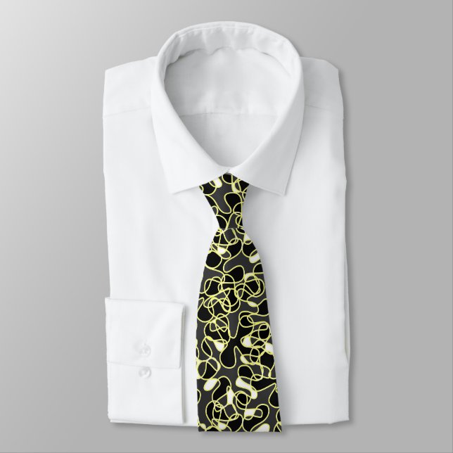 Abstract 290523 Black, Yellow and White Tie (Tied)