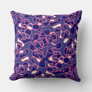 Abstract 290523 Deep Navy, Red and White Throw Pillow