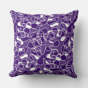 Abstract 290523 Deep Purple and White Throw Pillow