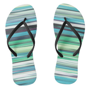 Abstract #2: Aqua blue green blur Flip Flops