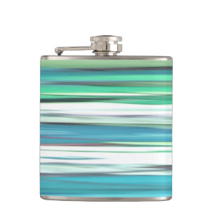 Abstract #2: Aqua blue green blur Hip Flask