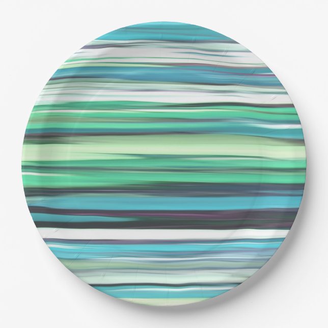 Abstract #2: Aqua blue green blur Paper Plate (Front)
