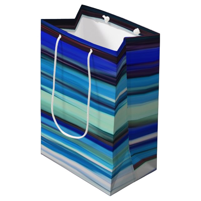 Abstract #2: Blue blur Medium Gift Bag (Front Angled)