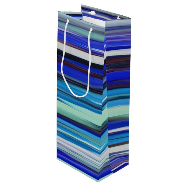 Abstract #2: Blue blur Wine Gift Bag (Front Angled)