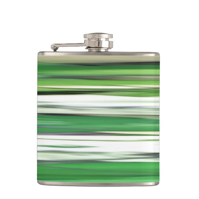 Abstract #2: Green blur Hip Flask (Front)