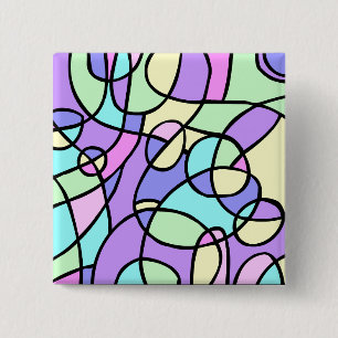 Abstract 2 Inch Square Button