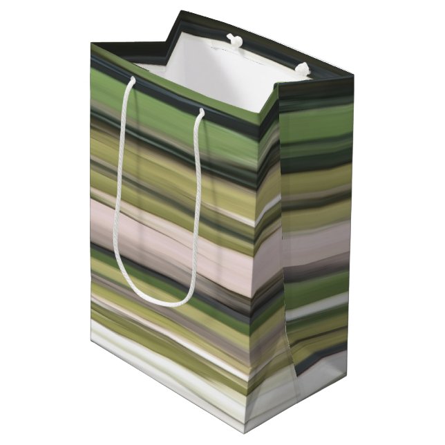 Abstract #2: Olive green blur Medium Gift Bag (Front Angled)