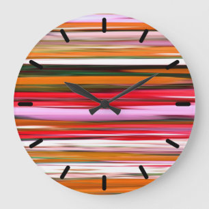 Abstract #2: Orange blur Large Clock