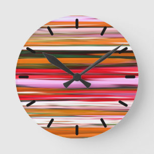 Abstract #2: Orange blur Round Clock