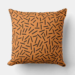 Abstract 300117 - Black on Orange Throw Pillow