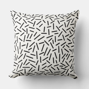 Abstract 300117 - Black on White Throw Pillow