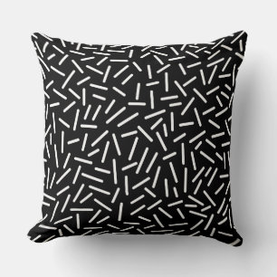 Abstract 300117 - White on Black Throw Pillow