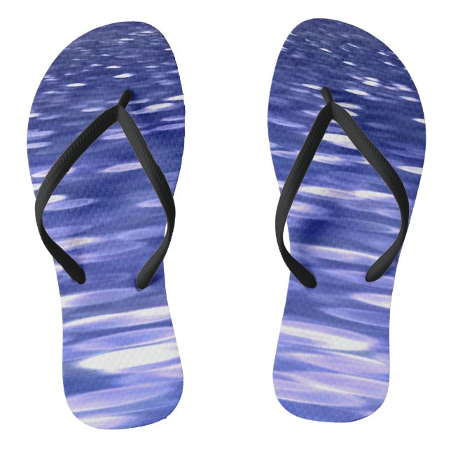 Abstract #3: Blue shimmer Flip Flops (Footbed)