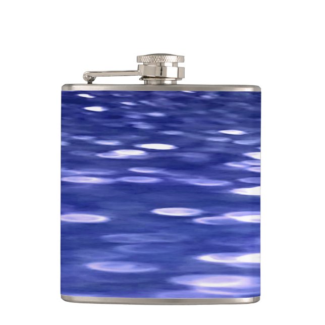 Abstract #3: Blue shimmer Hip Flask (Front)