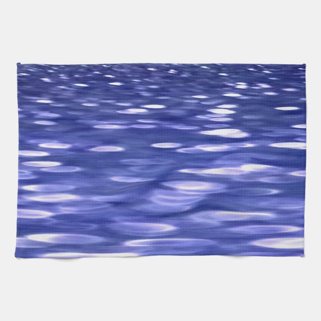 Abstract #3: Blue shimmer Kitchen Towel (Horizontal)