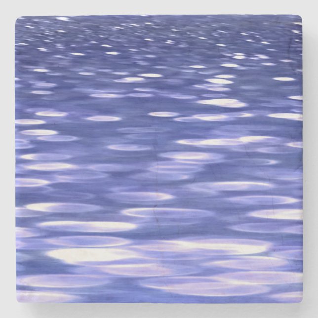 Abstract #3: Blue shimmer Stone Coaster (Front)